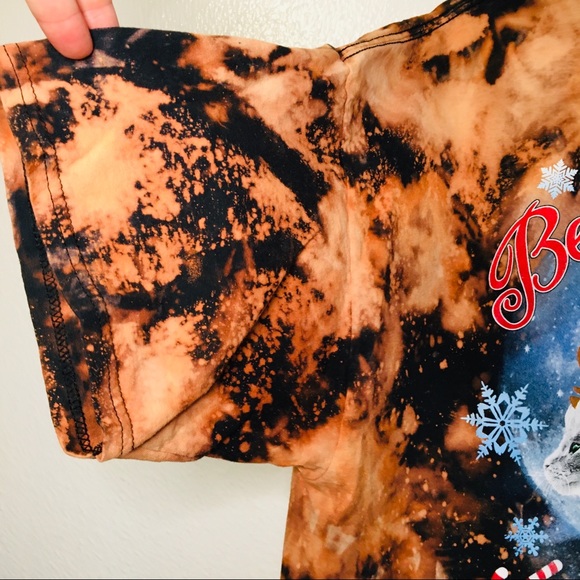 Christmas Cats Reverse Tie Dye Tee Shirt - Picture 4 of 8